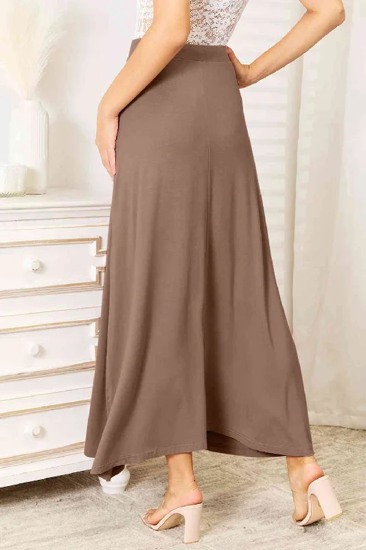 Vireous Full Size Soft Rayon Drawstring Waist Maxi Skirt