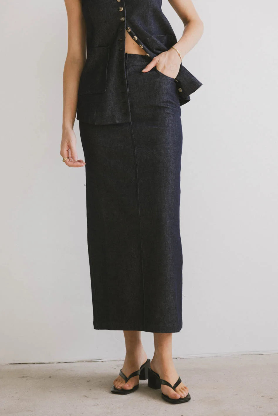 Miriam Denim Maxi Skirt