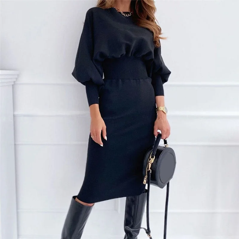 Black Pink Bodycon Elegant Office Woman Dresses