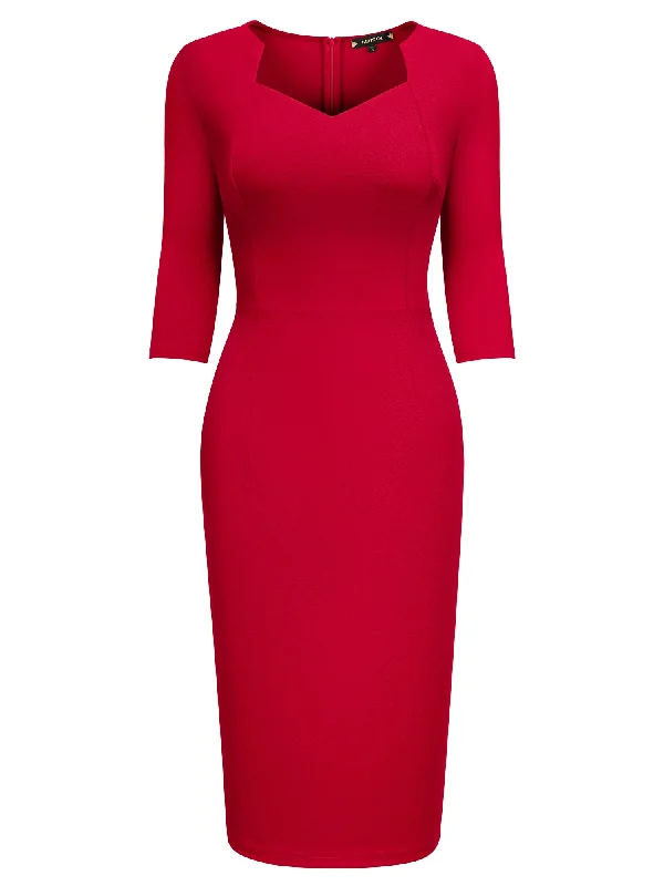 Sweetheart Half Sleeves Bodycon Dress